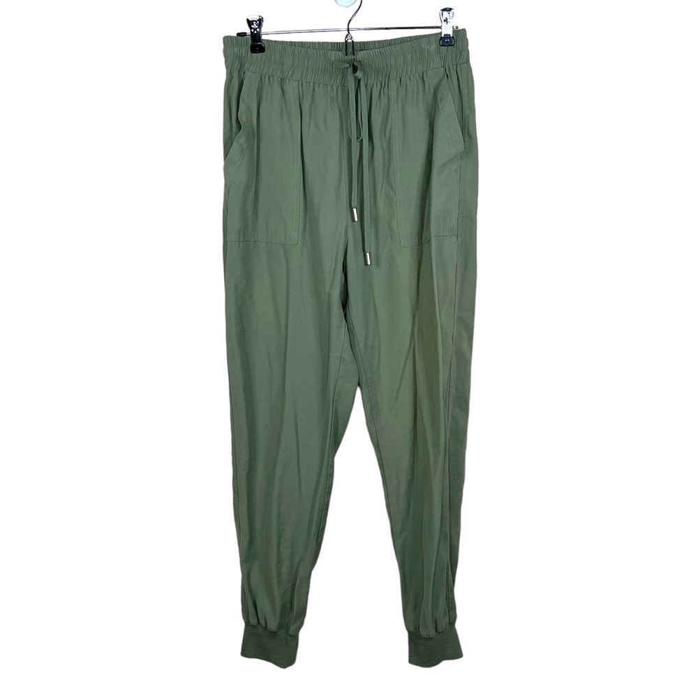 Medium Alya Green Jogger Pants Pull On Olive Military Pockets
